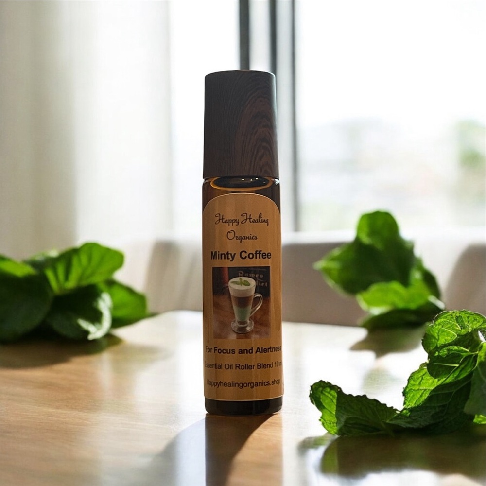 Minty Coffee Essential Roller Oil Blend for Energy and Focus